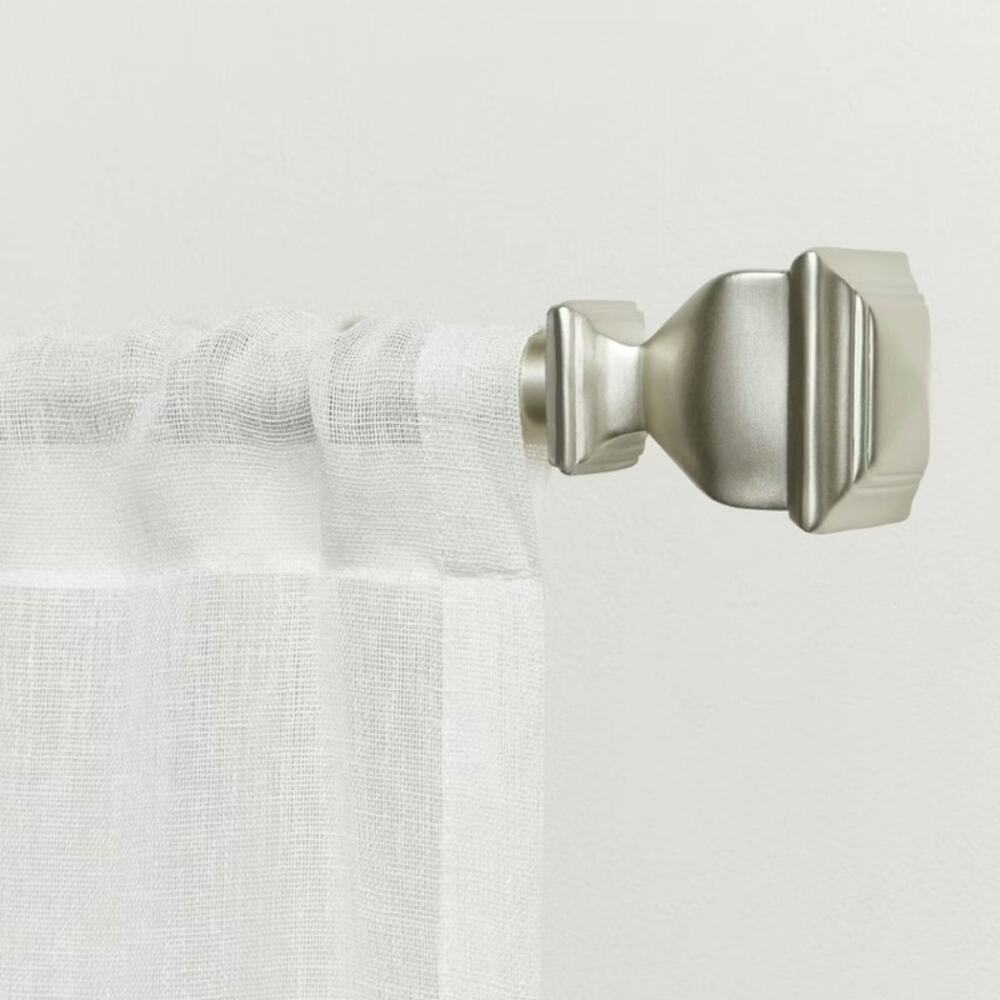 Exclusive Home Napoleon 1" Adjustable Curtain Rod 36 to 72 in Matte Silver
